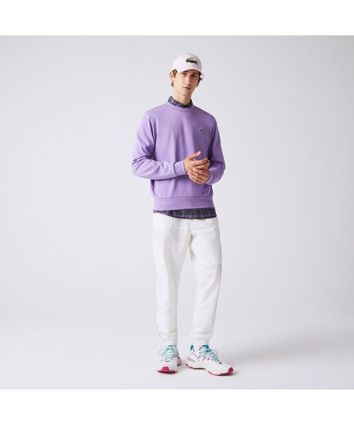 LACOSTE（ラコステ）の「エッセンシャルクルーネックスウェット（スウェット・メンズ・ホワイト/ネイビー/ピンク/ブラック/グレー/パープル/ベージュ/アクア・4/3/2/5）」の7枚目の写真