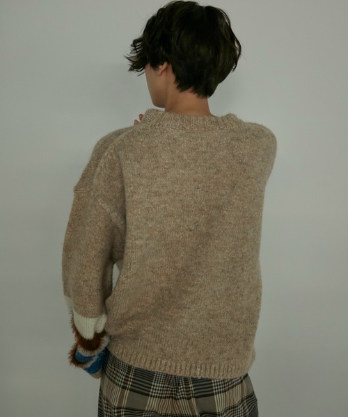 INED(イネド)の「《SUPERIOR CLOSET》異素材MIXニット(ニット/セーター・レディース・ブルー/ベージュ・9号)」の11枚目の写真