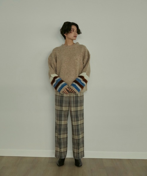 INED(イネド)の「《SUPERIOR CLOSET》異素材MIXニット(ニット/セーター・レディース・ブルー/ベージュ・9号)」の12枚目の写真