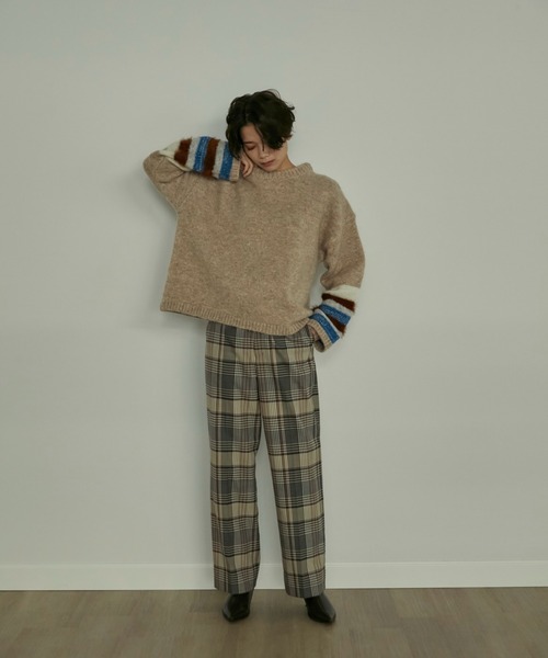 INED(イネド)の「《SUPERIOR CLOSET》異素材MIXニット(ニット/セーター・レディース・ブルー/ベージュ・9号)」の13枚目の写真