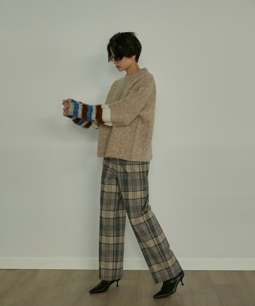 INED(イネド)の「《SUPERIOR CLOSET》異素材MIXニット(ニット/セーター・レディース・ブルー/ベージュ・9号)」の14枚目の写真