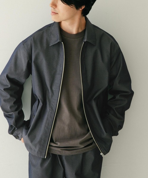 ITEMS URBANRESEARCH（アイテムズ アーバンリサーチ）の「『セットアップ対応』テックデニム ハリントンジャケット（デニムジャケット・メンズ・インディゴブルー/ライトインディゴブルー・MEDIUM/LARGE）」の5枚目の写真