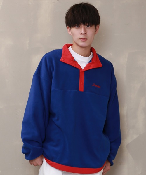 SPINNS（スピンズ）の「ハーフスナップ　フリーストップス（スウェット・メンズ・ピンク/アイボリー/イエロー/ロイヤルブルー/グリーン系その他2/グリーン系その他・ONESIZE）」の4枚目の写真