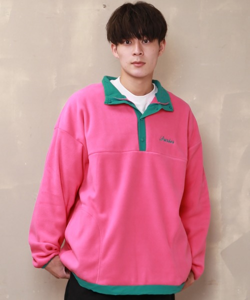 SPINNS（スピンズ）の「ハーフスナップ　フリーストップス（スウェット・メンズ・ピンク/アイボリー/イエロー/ロイヤルブルー/グリーン系その他2/グリーン系その他・ONESIZE）」の6枚目の写真