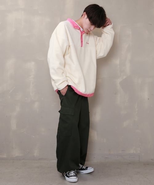 SPINNS（スピンズ）の「ハーフスナップ　フリーストップス（スウェット・メンズ・ピンク/アイボリー/イエロー/ロイヤルブルー/グリーン系その他2/グリーン系その他・ONESIZE）」の8枚目の写真