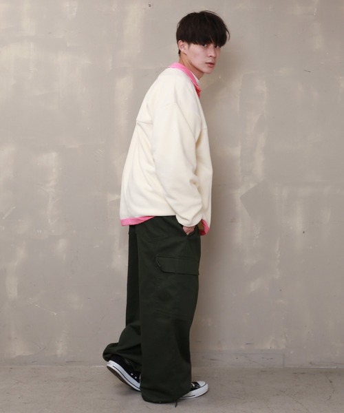 SPINNS（スピンズ）の「ハーフスナップ　フリーストップス（スウェット・メンズ・ピンク/アイボリー/イエロー/ロイヤルブルー/グリーン系その他2/グリーン系その他・ONESIZE）」の9枚目の写真