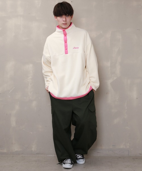 SPINNS（スピンズ）の「ハーフスナップ　フリーストップス（スウェット・メンズ・ピンク/アイボリー/イエロー/ロイヤルブルー/グリーン系その他2/グリーン系その他・ONESIZE）」の11枚目の写真