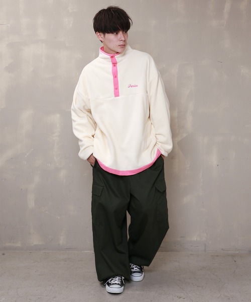 SPINNS（スピンズ）の「ハーフスナップ　フリーストップス（スウェット・メンズ・ピンク/アイボリー/イエロー/ロイヤルブルー/グリーン系その他2/グリーン系その他・ONESIZE）」の12枚目の写真