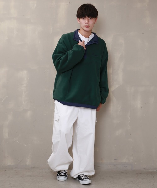 SPINNS（スピンズ）の「ハーフスナップ　フリーストップス（スウェット・メンズ・ピンク/アイボリー/イエロー/ロイヤルブルー/グリーン系その他2/グリーン系その他・ONESIZE）」の17枚目の写真