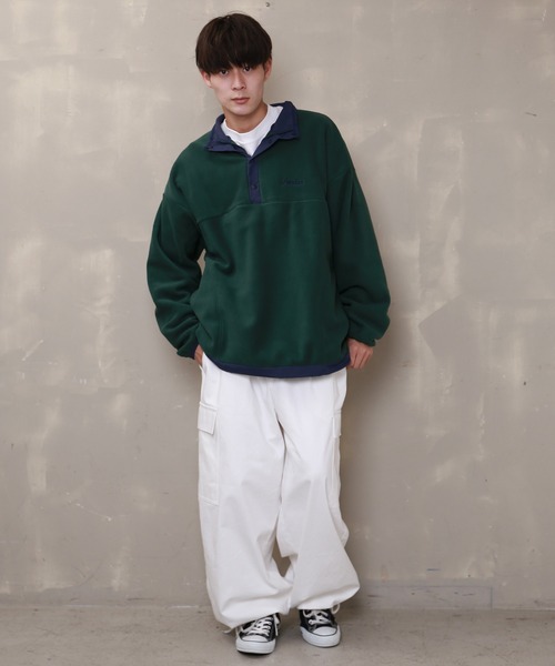 SPINNS（スピンズ）の「ハーフスナップ　フリーストップス（スウェット・メンズ・ピンク/アイボリー/イエロー/ロイヤルブルー/グリーン系その他2/グリーン系その他・ONESIZE）」の18枚目の写真