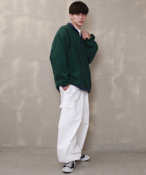 SPINNS（スピンズ）の「ハーフスナップ　フリーストップス（スウェット・メンズ・ピンク/アイボリー/イエロー/ロイヤルブルー/グリーン系その他2/グリーン系その他・ONESIZE）」の14枚目の写真