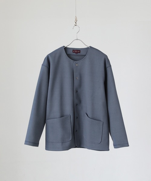 ETELIO(エテリオ)の「ウールライクストレッチノーカラーカーディガン(カーディガン/ボレロ・メンズ・ブラウン/ブルーグレー/ワイン/ダークグリーン・S/M/L)」の21枚目の写真