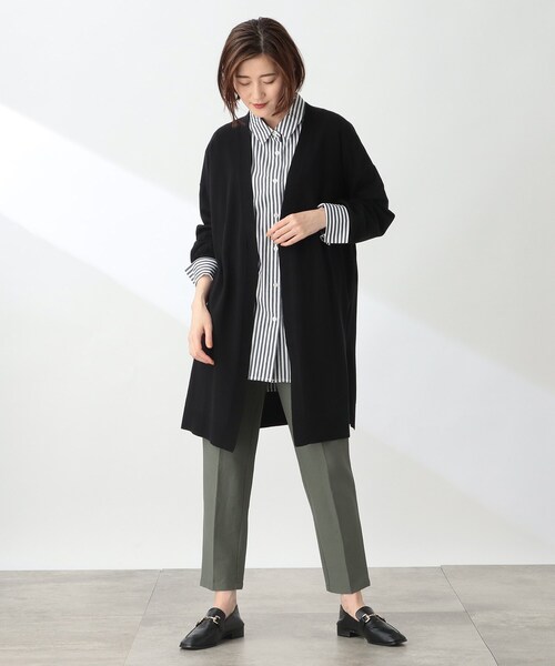 THE SHOP TK (ザ ショップ ティーケー )の「◆【洗える】ロングカーディガン(カーディガン/ボレロ・レディース・ブラック/ダークオリーブ/ライトベージュ・12/13/14)」の5枚目の写真