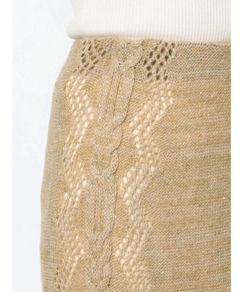 LAGUNAMOON（ラグナムーン）の「スパンコールニットスカート（スカート・レディース・ベージュ/イエロー・SMALL/MEDIUM）」の7枚目の写真