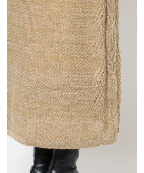 LAGUNAMOON（ラグナムーン）の「スパンコールニットスカート（スカート・レディース・ベージュ/イエロー・SMALL/MEDIUM）」の9枚目の写真
