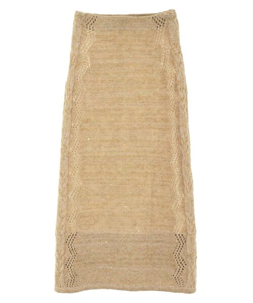 LAGUNAMOON（ラグナムーン）の「スパンコールニットスカート（スカート・レディース・ベージュ/イエロー・SMALL/MEDIUM）」の14枚目の写真