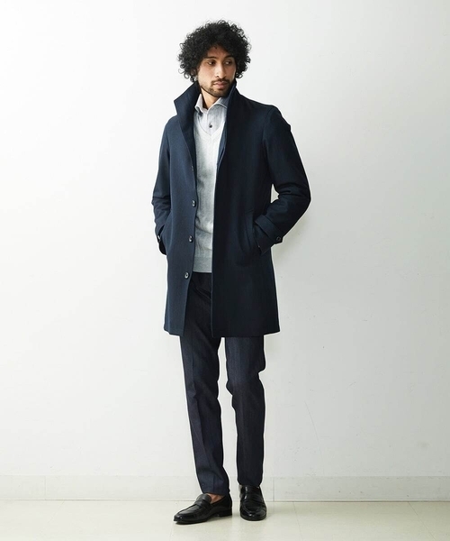 MICHEL KLEIN HOMME (ミッシェルクランオム)の「2WAYロング丈コート(ステンカラーコート・メンズ・ブラック/ネイビー・LARGE/MEDIUM/X-LARGE)」の5枚目の写真