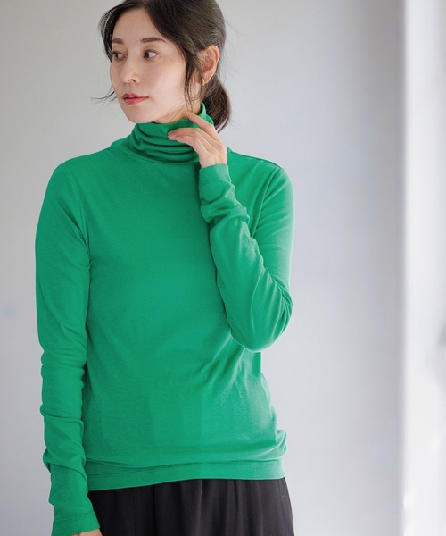 LEPSIM（レプシィム）の「フライスインナータートル　353640（Tシャツ/カットソー・レディース・ブラック/ブラウン/グレイッシュベージュ/グリーン/オフホワイト・FREE）」の5枚目の写真