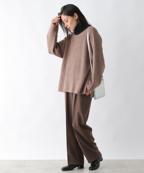 LEPSIM（レプシィム）の「フライスインナータートル　353640（Tシャツ/カットソー・レディース・ブラック/ブラウン/グレイッシュベージュ/グリーン/オフホワイト・FREE）」の12枚目の写真