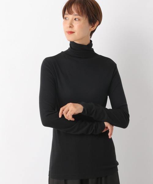 LEPSIM（レプシィム）の「フライスインナータートル　353640（Tシャツ/カットソー・レディース・ブラック/ブラウン/グレイッシュベージュ/グリーン/オフホワイト・FREE）」の15枚目の写真