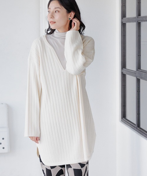 LEPSIM（レプシィム）の「フライスインナータートル　353640（Tシャツ/カットソー・レディース・ブラック/ブラウン/グレイッシュベージュ/グリーン/オフホワイト・FREE）」の18枚目の写真