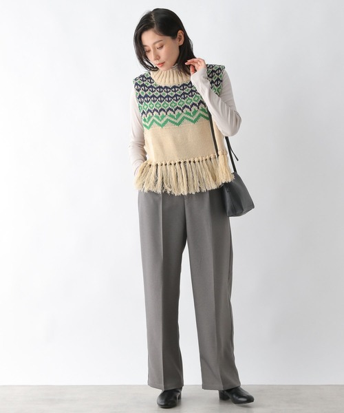 LEPSIM（レプシィム）の「フライスインナータートル　353640（Tシャツ/カットソー・レディース・ブラック/ブラウン/グレイッシュベージュ/グリーン/オフホワイト・FREE）」の22枚目の写真