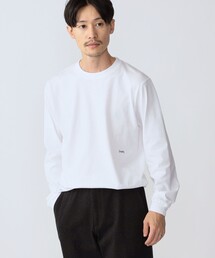 【WEB限定】SHIPS: ワンポイント マイクロ SHIPSロゴ ロングスリーブTシャツ(ロンT)