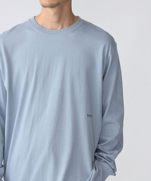SHIPS（シップス）の「【WEB限定】SHIPS: ワンポイント マイクロ SHIPSロゴ ロングスリーブTシャツ（ロンT）（Tシャツ/カットソー・メンズ・ライトホワイト/ネイビー/ブラック/ホワイト/その他1/その他2/その他3/ダークグレー/ロイヤルブルー/グレー系・SMALL/MEDIUM/LARGE/X-LARGE）」の7枚目の写真