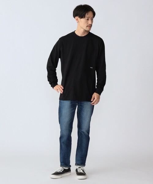 SHIPS（シップス）の「【WEB限定】SHIPS: ワンポイント マイクロ SHIPSロゴ ロングスリーブTシャツ（ロンT）（Tシャツ/カットソー・メンズ・ライトホワイト/ネイビー/ブラック/ホワイト/その他1/その他2/その他3/ダークグレー/ロイヤルブルー/グレー系・SMALL/MEDIUM/LARGE/X-LARGE）」の22枚目の写真