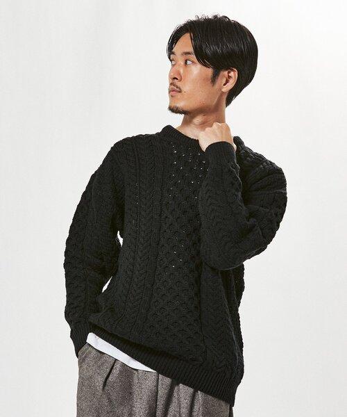 INVERALLAN(インバーアラン)の「【INVERALLAN / インバーアラン】別注 メリノ アランニット(ニット/セーター・メンズ・イエロー/レッド/ホワイト/ブラック/グリーン・MEDIUM/LARGE/FREE)」の18枚目の写真