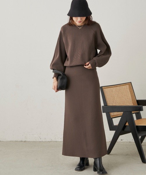 CLEARIMPRESSION （クリアインプレッション）の「【セットアップ対応】クルーネックボリュームスリーブニット（ニット/セーター・レディース・ブラウン/ブラック・FREE）」の17枚目の写真