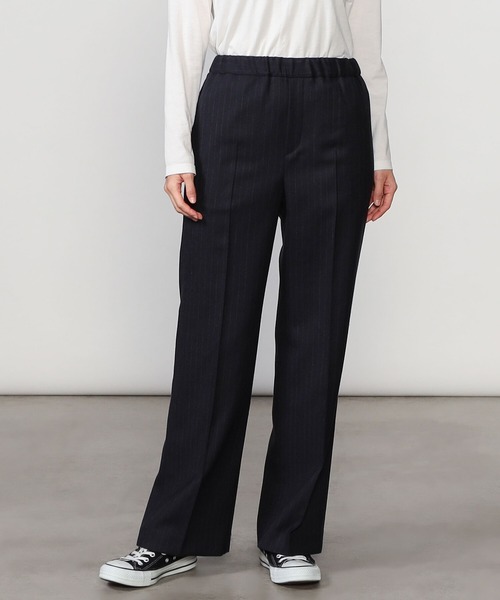 Morris & Sons(モリスアンドサンズ)の「MORRIS & SONS | フラノストライプフレアパンツ WOMEN(スラックス・レディース・ブルー系その他5/グレー系その他・1/0)」の1枚目の写真