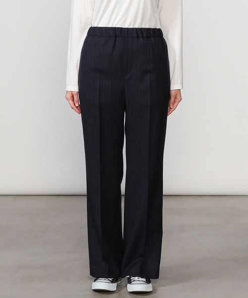 Morris & Sons(モリスアンドサンズ)の「MORRIS & SONS | フラノストライプフレアパンツ WOMEN(スラックス・レディース・ブルー系その他5/グレー系その他・1/0)」の5枚目の写真