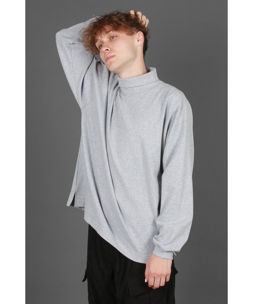FORTUNA HOMME（フォルトゥナオム）の「FORTUNAHOMME  HighNeck Brush L/S Tee（Tシャツ/カットソー・メンズ・ブラック/ヘザーグレー・2/1）」の8枚目の写真