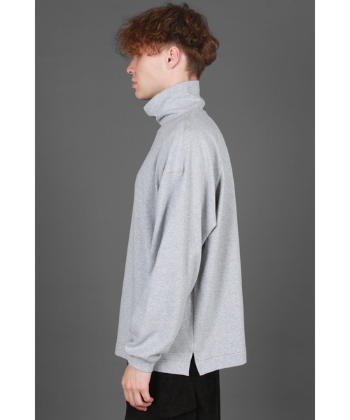 FORTUNA HOMME（フォルトゥナオム）の「FORTUNAHOMME  HighNeck Brush L/S Tee（Tシャツ/カットソー・メンズ・ブラック/ヘザーグレー・2/1）」の7枚目の写真
