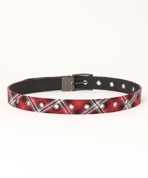 semantic design(セマンティックデザイン)の「*セマンティックデザイン/semantic design オンブレチェック柄 リバーシブルベルト(ベルト・メンズ・ブラック/レッド・FREE)」の3枚目の写真