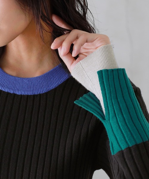 osharewalker（オシャレウォーカー）の「【廃盤】『スリーブレイヤードワイドリブニット』（ニット/セーター・レディース・ベージュ/グリーン/ブラック・1/2）」の11枚目の写真