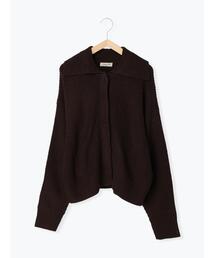 Samansa Mos2 | ビッグカラーニットカーディガン(カーディガン/ボレロ)