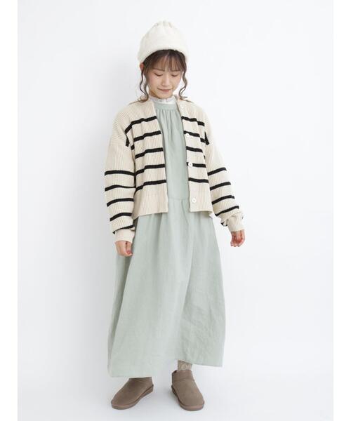 Samansa Mos2(サマンサ モスモス)の「ビッグカラーニットカーディガン(カーディガン/ボレロ・レディース・ブラウン/ブラック/イエロー/グリーン・フリ-)」の7枚目の写真