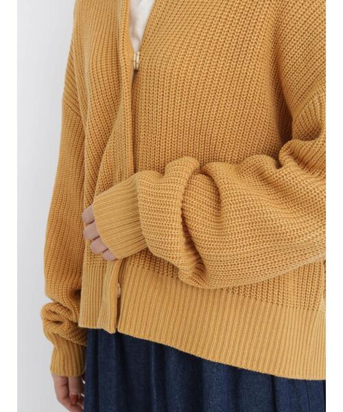 Samansa Mos2(サマンサ モスモス)の「ビッグカラーニットカーディガン(カーディガン/ボレロ・レディース・ブラウン/ブラック/イエロー/グリーン・フリ-)」の17枚目の写真