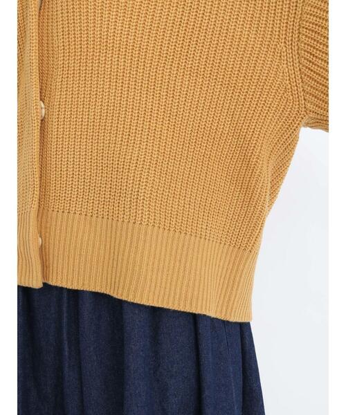 Samansa Mos2(サマンサ モスモス)の「ビッグカラーニットカーディガン(カーディガン/ボレロ・レディース・ブラウン/ブラック/イエロー/グリーン・フリ-)」の18枚目の写真