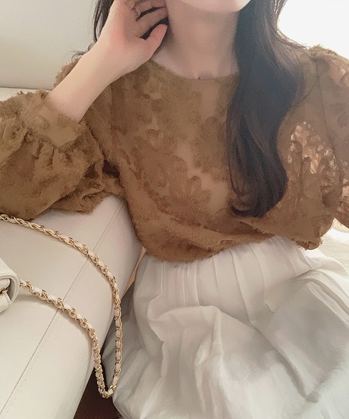 セール】フラワーシアージャガードブラウス（シャツ/ブラウス）｜LAUIR