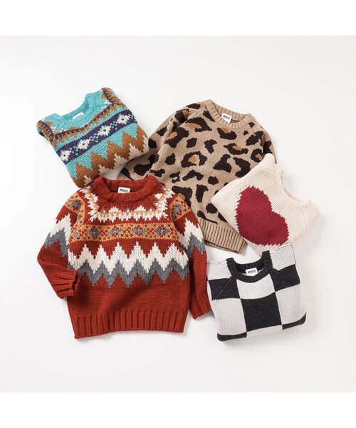 BREEZE（ブリーズ）の「バラエティーセーター（ニット/セーター・キッズ・アイボリー/レッド/サックスブルー/ブラウン/チャコール・100/120/140/90）」の8枚目の写真