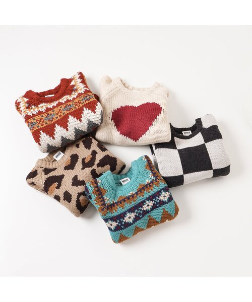 BREEZE（ブリーズ）の「バラエティーセーター（ニット/セーター・キッズ・アイボリー/レッド/サックスブルー/ブラウン/チャコール・100/120/140/90）」の10枚目の写真