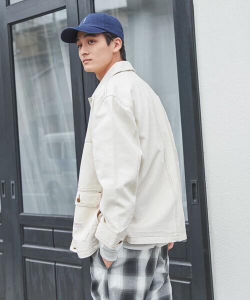 SMITH'S（スミス）の「SMITH'S（スミス）別注カバーオールジャケット（デニムジャケット・メンズ・オフホワイト/ネイビー・L/XL/M/S）」の18枚目の写真