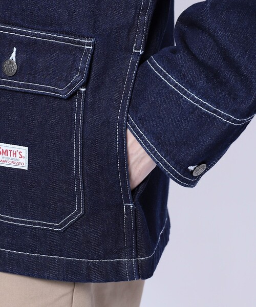 SMITH'S（スミス）の「SMITH'S（スミス）別注カバーオールジャケット（デニムジャケット・メンズ・ネイビー/オフホワイト・M/XL/L/S）」の12枚目の写真