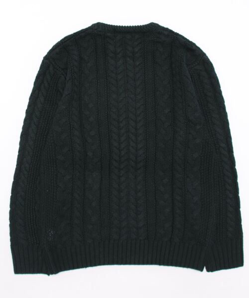 Right-on(ライトオン)の「ケーブル編みクルーニット(ニット/セーター・メンズ・オフホワイト/ダークグレー/ネイビー/グリーン/ワイン/イエロー・XL/M/L)」の7枚目の写真