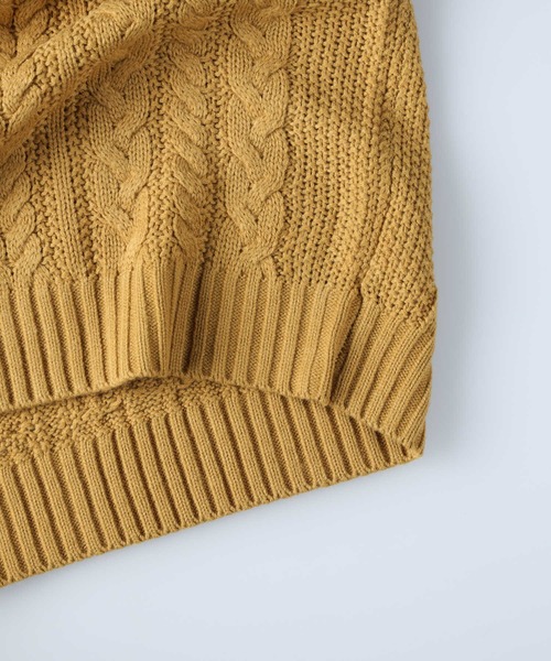 Right-on(ライトオン)の「ケーブル編みクルーニット(ニット/セーター・メンズ・オフホワイト/ダークグレー/ネイビー/グリーン/ワイン/イエロー・XL/M/L)」の17枚目の写真