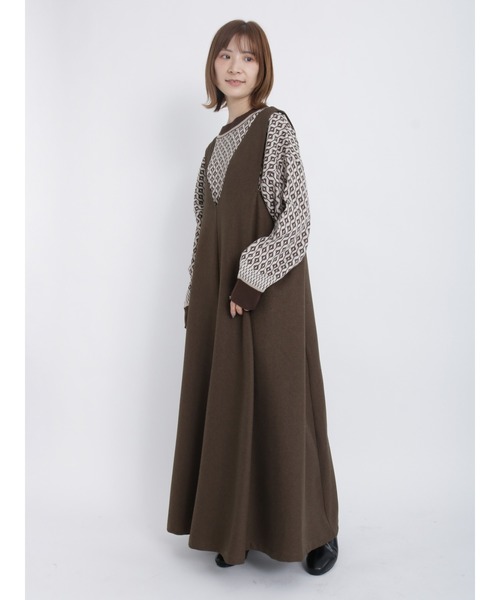 Samansa Mos2 blue（サマンサモスモスブルー）の「フレアジャンスカ（ジャンパースカート・レディース・ブラウン/ブラック/グレー・ﾌﾘ-）」の18枚目の写真