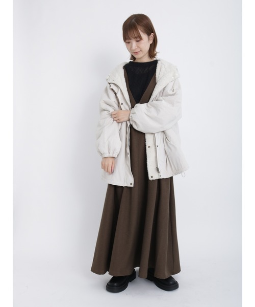 Samansa Mos2 blue（サマンサモスモスブルー）の「フレアジャンスカ（ジャンパースカート・レディース・ブラウン/ブラック/グレー・ﾌﾘ-）」の22枚目の写真